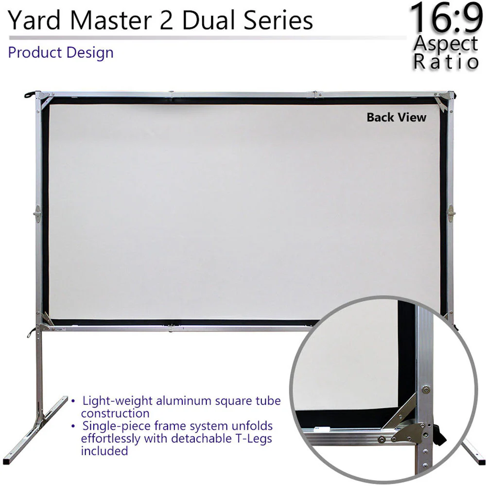 Elite Screens Yard Master 2 Dual Folding Front/Rear Projection Screen (73.5 x 130.7") - Image 5