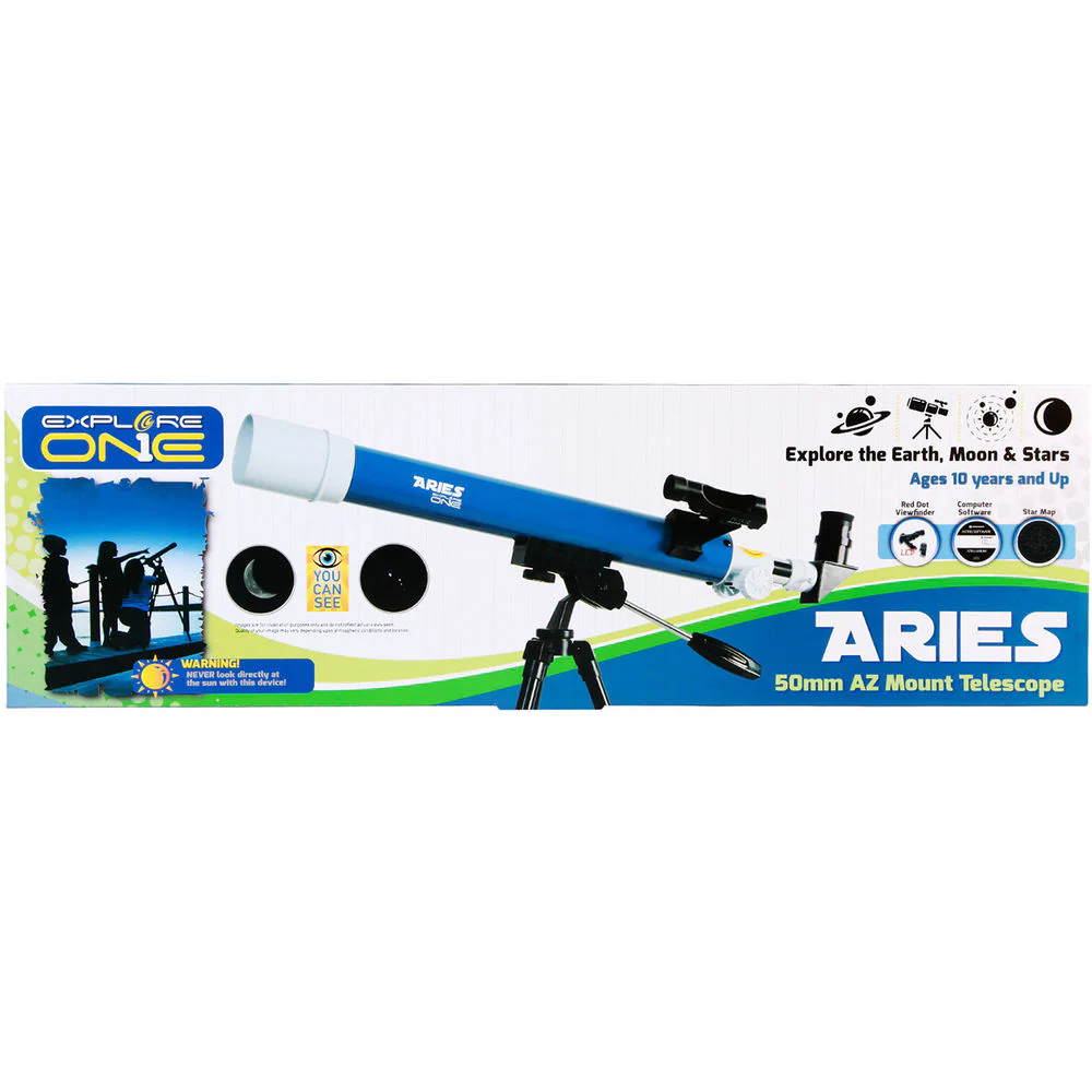 ExploreOne Aries 50mm f/7.3 AZ Refractor Telescope - Image 6