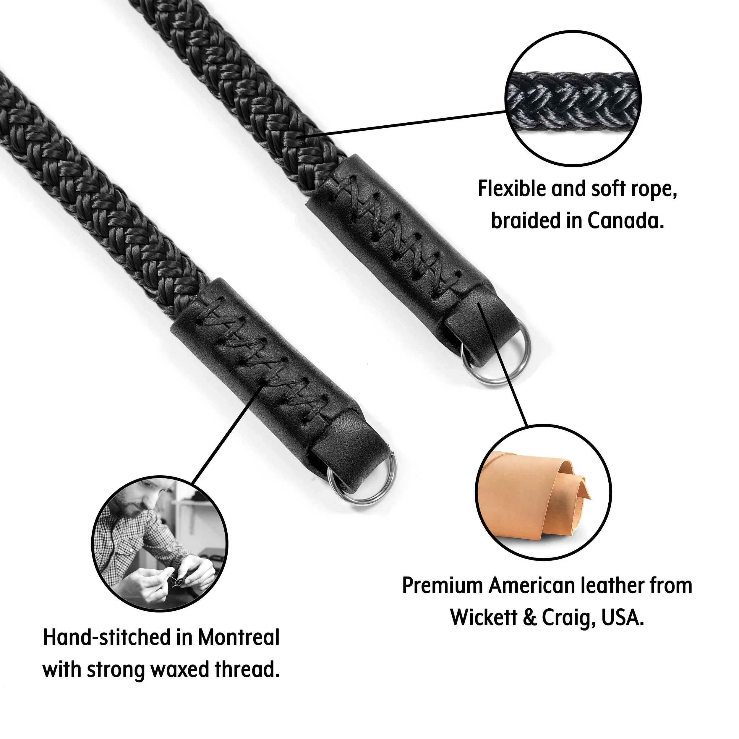 Fab' F8 Rope Camera Strap (Black, 39") - Image 2