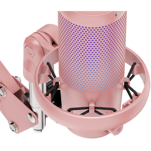 FeelWorld VM1-AS USB-C Gaming Microphone with Boom Arm (Pink) - Image 3
