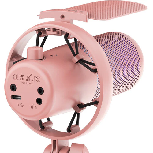 FeelWorld VM1-AS USB-C Gaming Microphone with Boom Arm (Pink) - Image 5