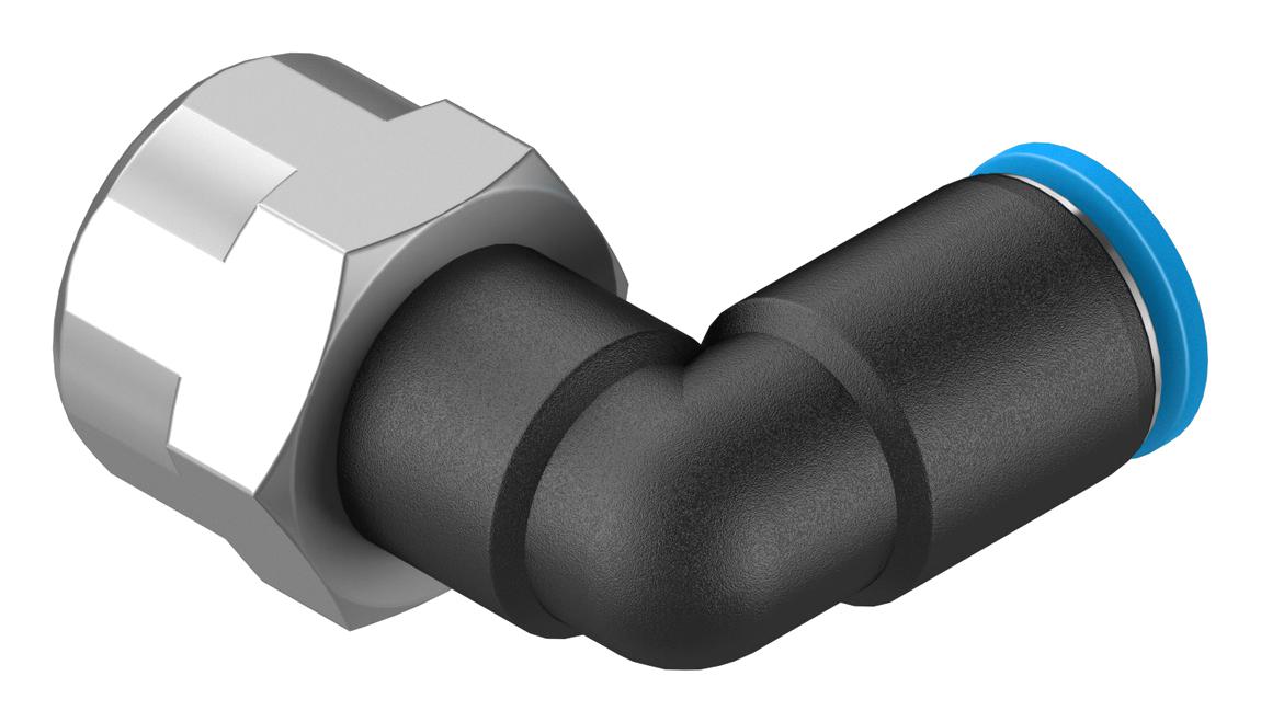 Festo QSLF-1/4-6-B Pneumatic Fitting Push-In L-Fitting G1/4 14 bar 6 mm PBT (Polybutylene Terephthalate) Qslf - Image 2