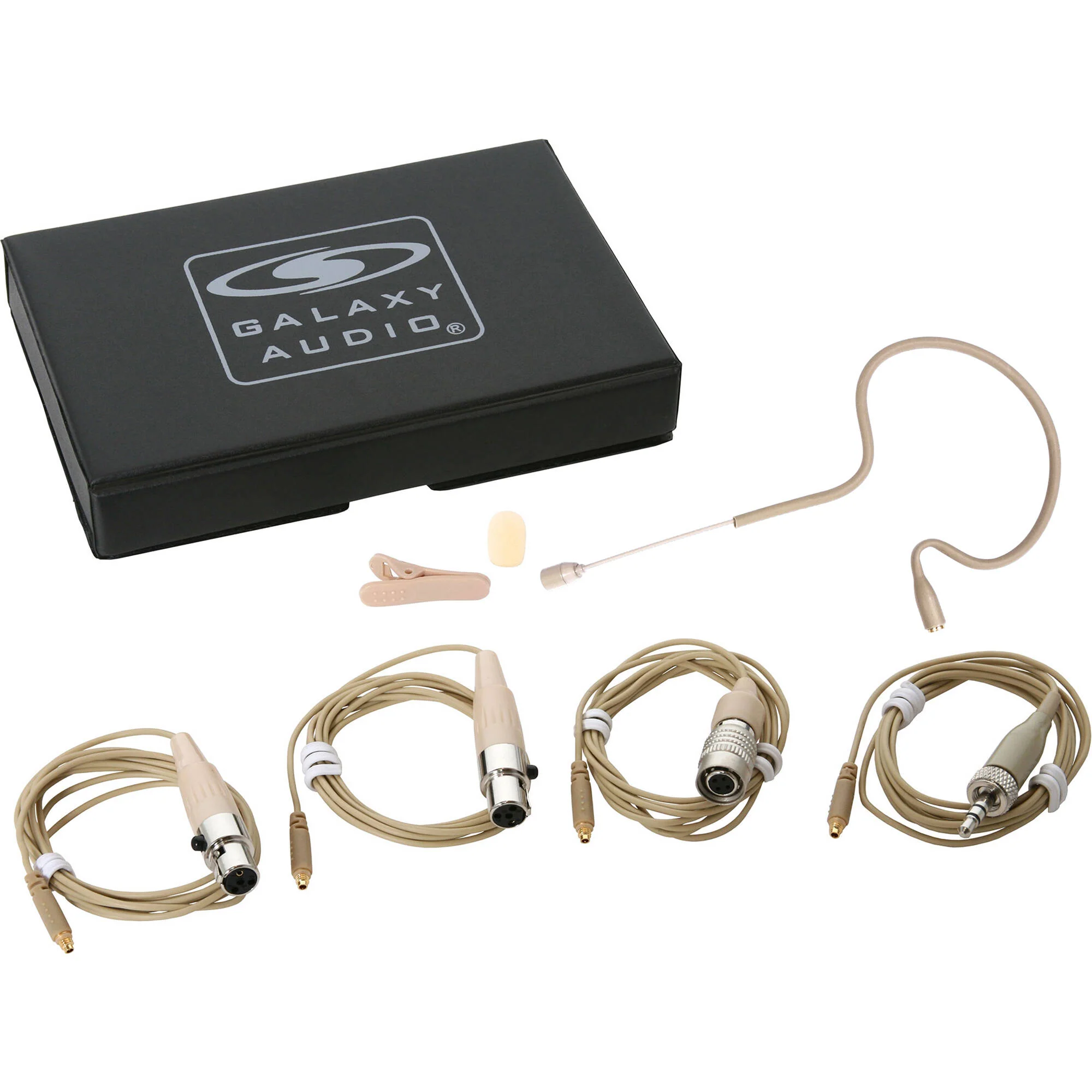 Galaxy Audio ESM4S Short-Boom Single-Earset Omnidirectional Electret Condenser Microphone with Mixed Connectors (Beige) - Image 4