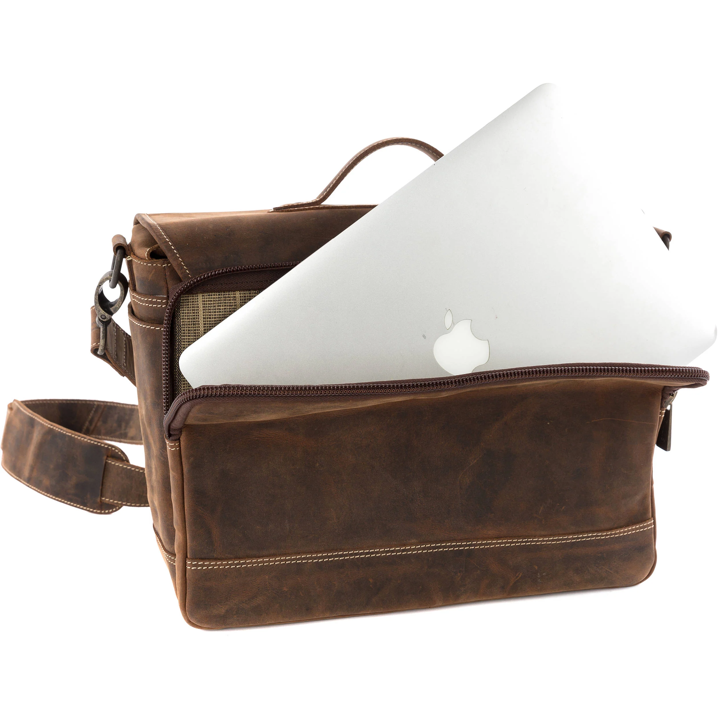 GILLIS LONDON Trafalgar Attache Camera Bag (Brown Vintage Leather) - Image 6