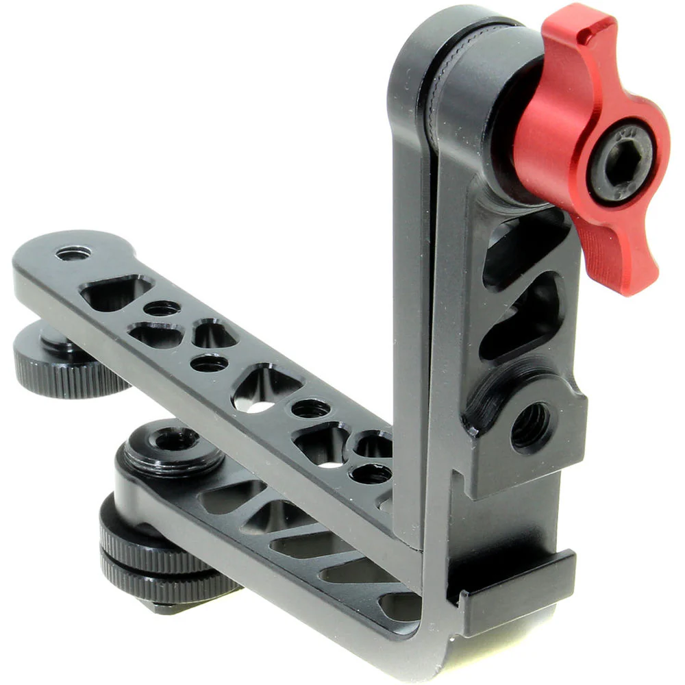GyroVu Dual 180&deg;-Tilt&nbsp;L-Shape Monitor Bracket with Shoe Adapter & Seven 1/4"-20 Mounts - Image 2