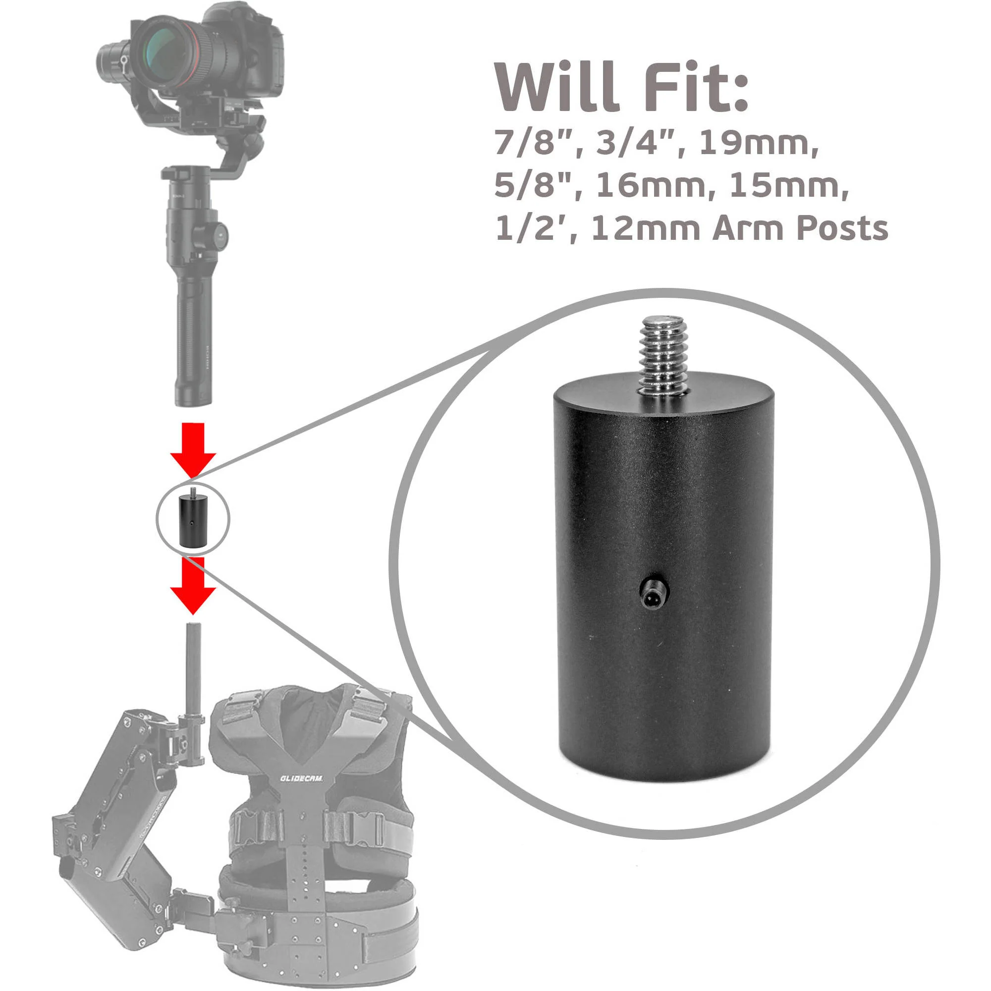 GyroVu Universal Stabilizer Arm Post Adapter for DJI Ronin-S - Image 3