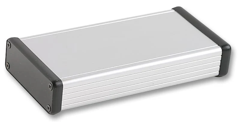 Hammond 1455J1602 Metal Enclosure 1455 Series Extruded With Plastic End Panels Small Aluminium 27 mm