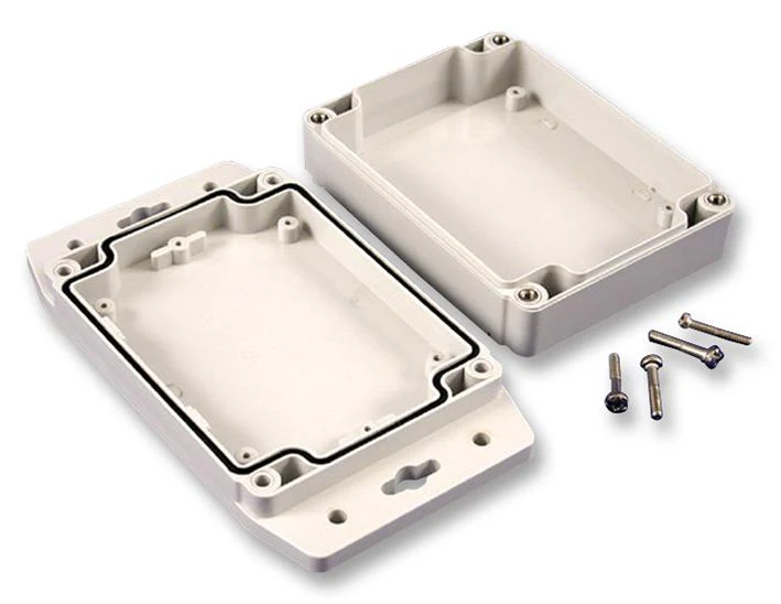 HAMMOND 1555C2F42GY IP67 Polycarbonate Enclosure with Flanged Lid - 120x66x62mm