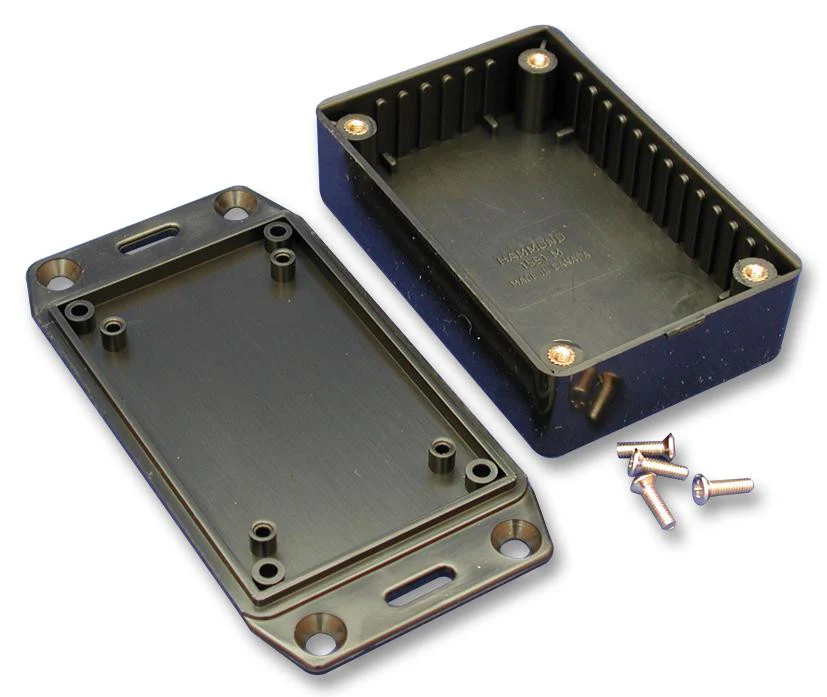 HAMMOND 1591BSFLBK Non Metallic Enclosure, IP54, Flanged Lid, Multipurpose, 112 mm, 62 mm, 31 mm, Plastic, Black