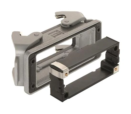 Harting 09300160391 Heavy Duty Connector w/Frame Base Bulkhead Mount Aluminium Body 2 Lever 16B