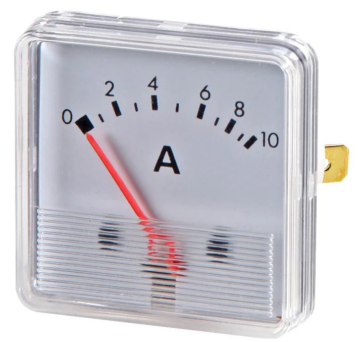 HOBUT F3PAM602-10A Analogue Panel Meter, 8% Accuracy, Polarized Moving Iron, Battery Condition Indicator, 0A to 10A