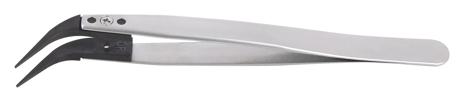 IDEAL-TEK 277CFR.SA.1 Tweezer General Purpose Curve Pointed Polyamide Tip 120 mm Length