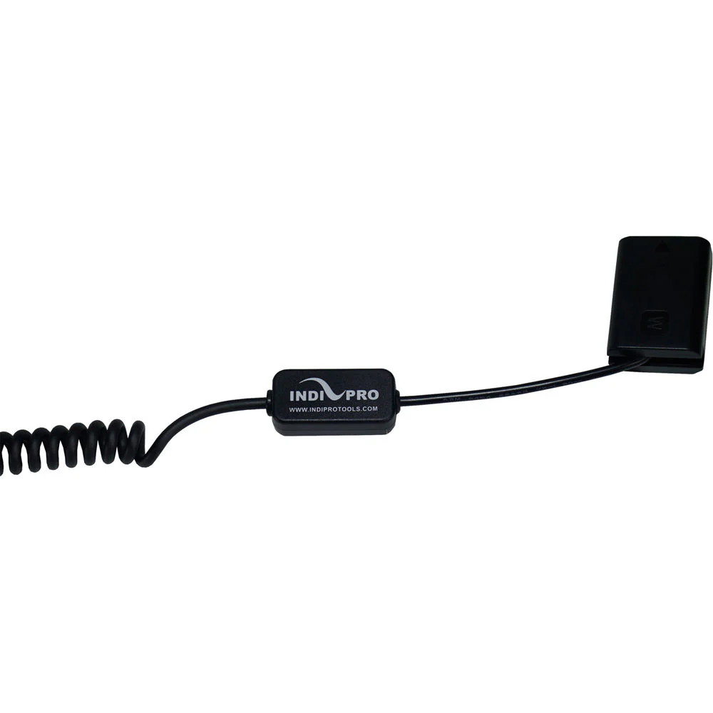 IndiPRO Tools D-Tap to Sony NP-FW50-Type Dummy Battery Inline-Regulated Coiled Cable (22-42") - Image 3
