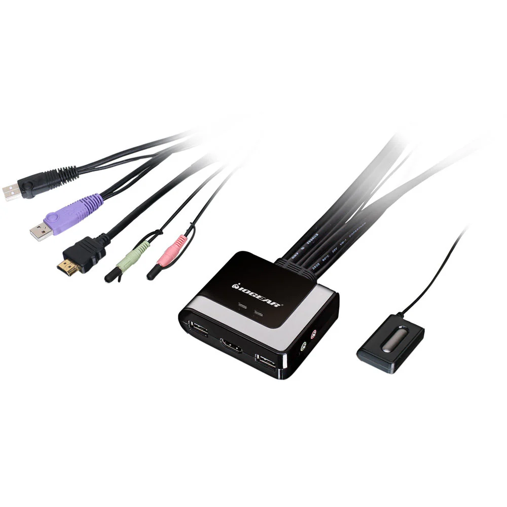 IOGEAR 2-Port HD Cable KVM Switch with Mini DisplayPort Adapters Bundle - Image 3