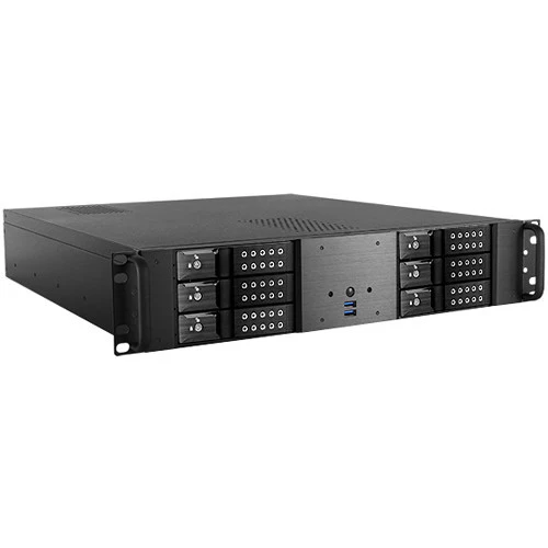 iStarUSA D-260HN 2U Compact 6 x 3.5" HDD Bay Trayless Hotswap microATX Chassis (Red HDD Handles)