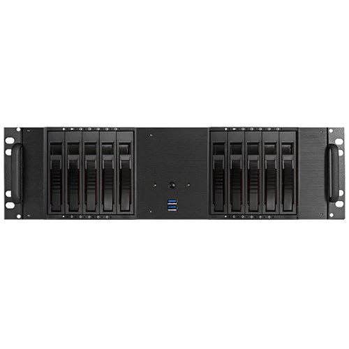 iStarUSA D-3100HB 3U Compact 10 x 3.5" HDD Bay Hotswap microATX Chassis (Blue HDD Handle) - Image 2