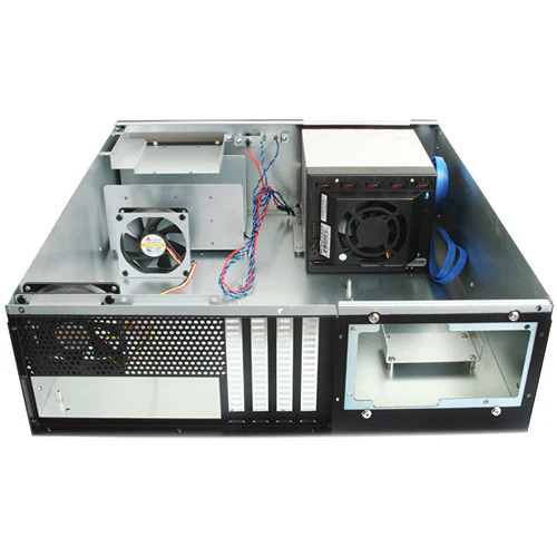 iStarUSA D-350HB-T 3 RU Compact 5 x 3.5" Bay Hotswap microATX Rackmount Chassis (Blue HDD Handles) - Image 3