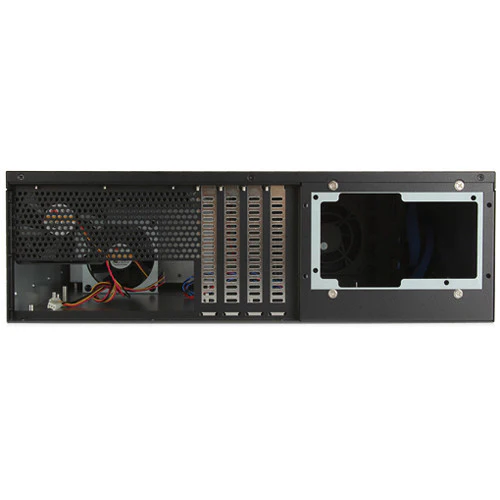iStarUSA D-350HB-T 3 RU Compact 5 x 3.5" Bay Hotswap microATX Rackmount Chassis (Silver HDD Handles) - Image 4
