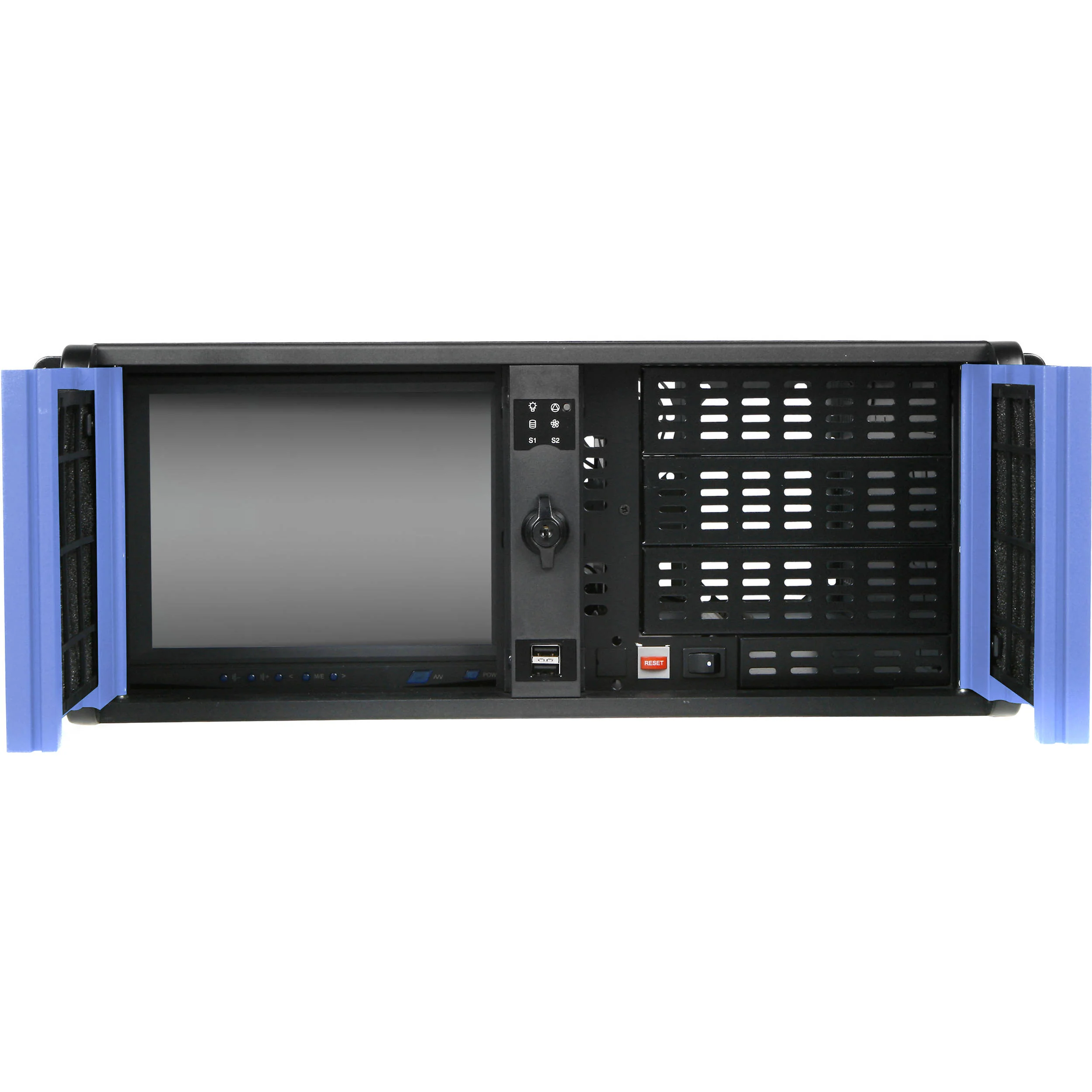 iStarUSA D-407LSE-BL-TS859 4-Bay 4U Rackmount Chassis with 8" Touch Screen LCD - Image 3