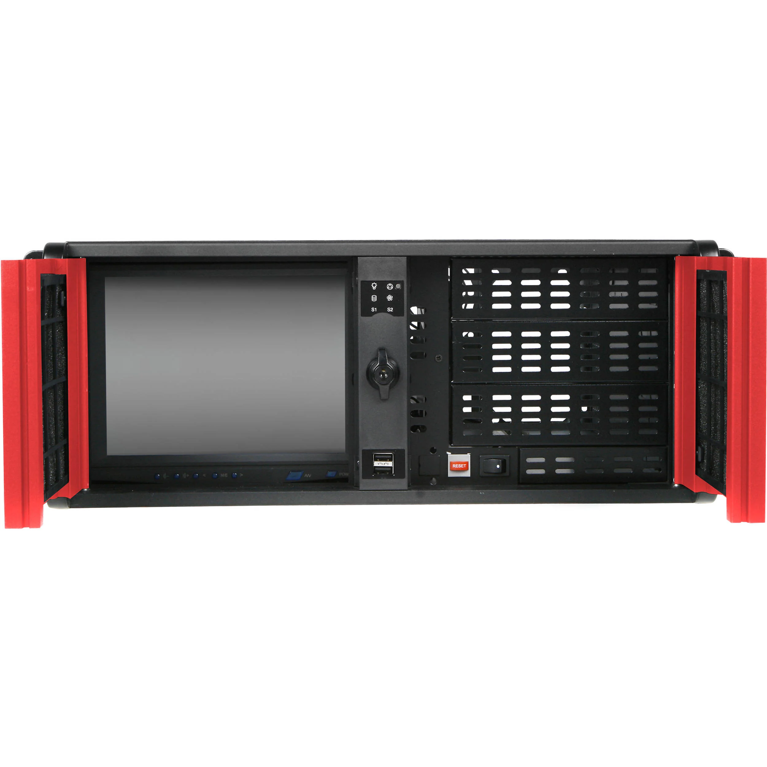 iStarUSA D-407LSE-RD-TS859 4-Bay 4U Rackmount Chassis with 8" Touch Screen LCD - Image 3