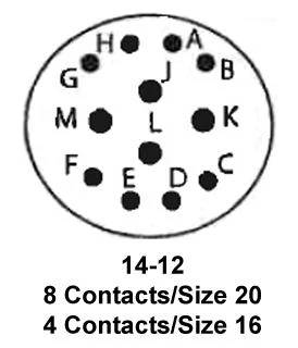 ITT CANNON KPT00E14-12S Circular Connector, KPT Series, MIL-DTL-26482 Series I, Wall Mount Receptacle, 12 Contacts - Image 2