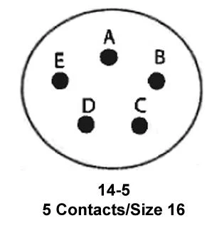 ITT Cannon KPT00F14-5SX KPT00F14-5SX Circular Connector KPT Wall Mount Receptacle 5 Contacts Solder Socket Bayonet 14-5 - Image 2