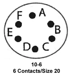 ITT Cannon KPT06P10-6P KPT06P10-6P Circular Connector KPT Straight Plug 6 Contacts Solder Pin Bayonet 10-6 - Image 2