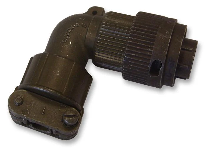 ITT CANNON KPT08E12-10S Circular Connector, KPT Series, MIL-DTL-26482 Series I, Right Angle Plug, 10 Contacts
