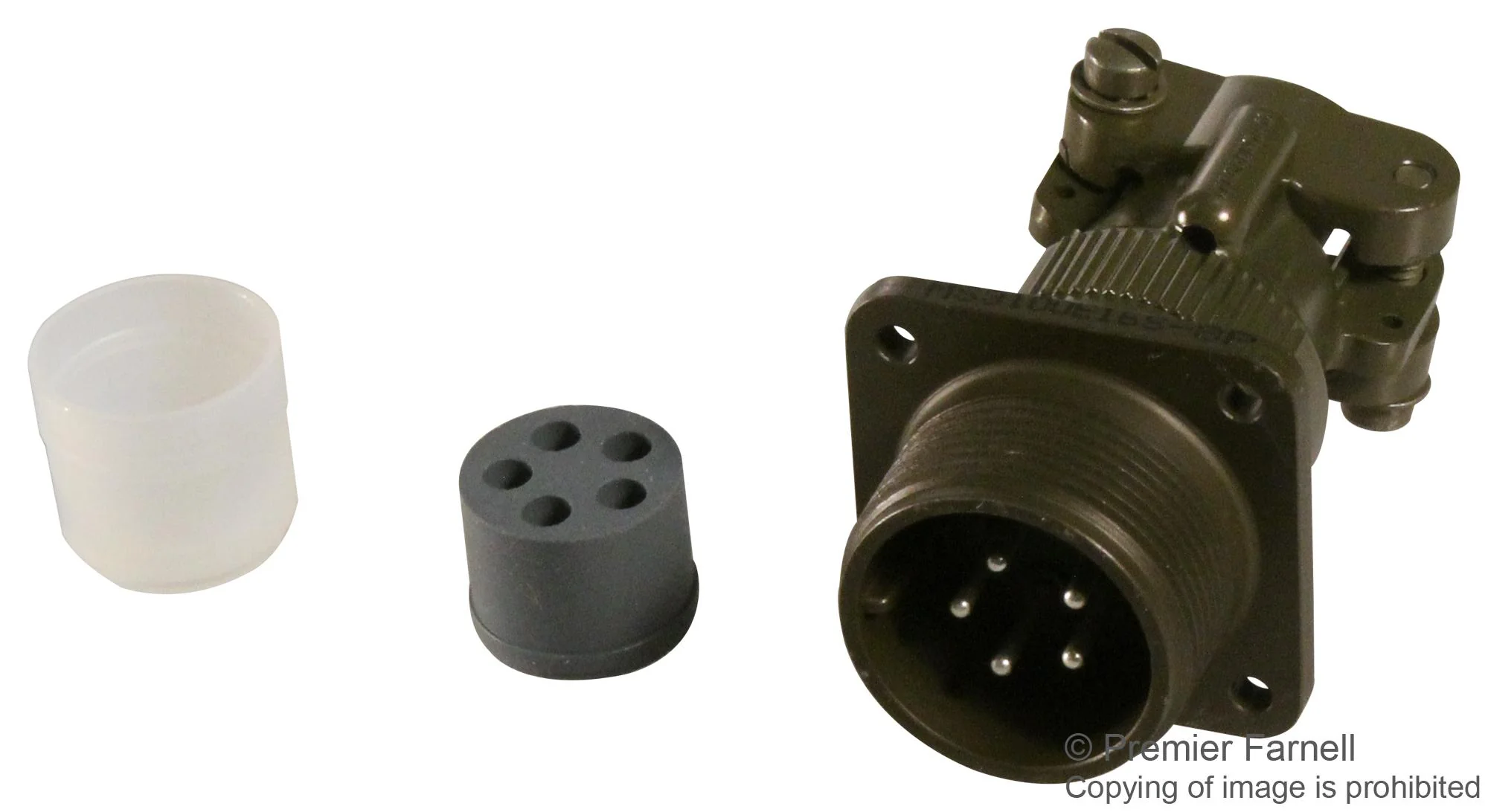 ITT Cannon MS3100E16S-8P MS3100E16S-8P Circular Connector MIL-DTL-5015 Series Wall Mount Receptacle 5 Contacts Solder Pin Threaded - Image 2