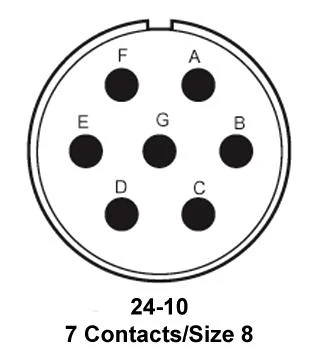 ITT Cannon MS3100R24-10S MS3100R24-10S Circular Connector MIL-DTL-5015 Series Wall Mount Receptacle 7 Contacts Solder Socket Threaded - Image 2