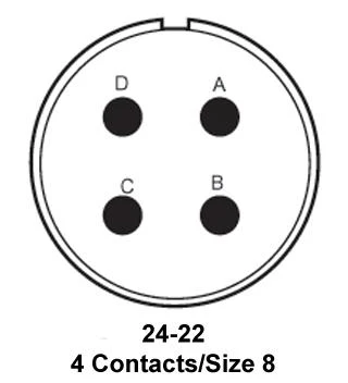 ITT Cannon MS3102E24-22SX MS3102E24-22SX Circular Connector MIL-DTL-5015 Series Box Mount Receptacle 4 Contacts Solder Socket Threaded - Image 2