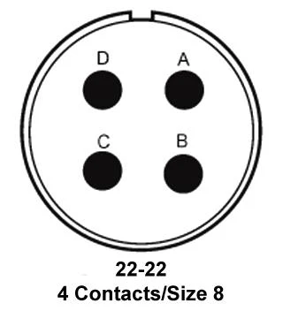 ITT Cannon MS3102R22-22SX MS3102R22-22SX Circular Connector MIL-DTL-5015 Series Box Mount Receptacle 4 Contacts Solder Socket Threaded - Image 2