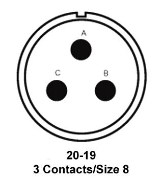 ITT Cannon MS3106F20-19SW MS3106F20-19SW Circular Connector MIL-DTL-5015 Series Straight Plug 3 Contacts Solder Socket Threaded 20-19 - Image 2