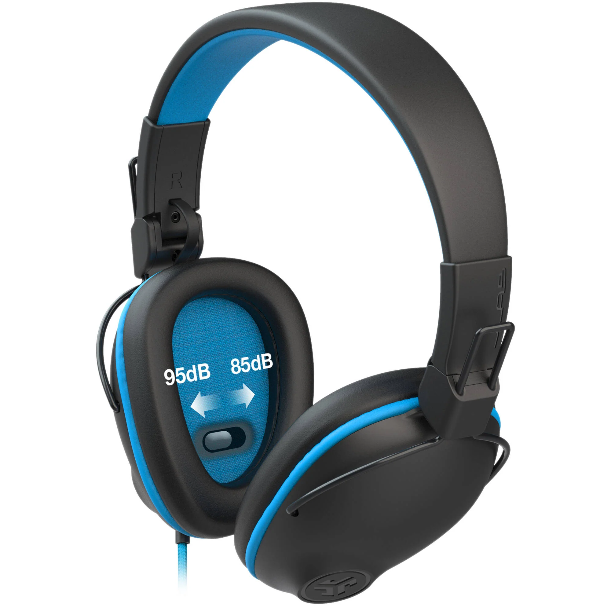 JLab JBuddies Pro Wired Over-Ear Kids Headphones (Gray and Blue) - Image 3