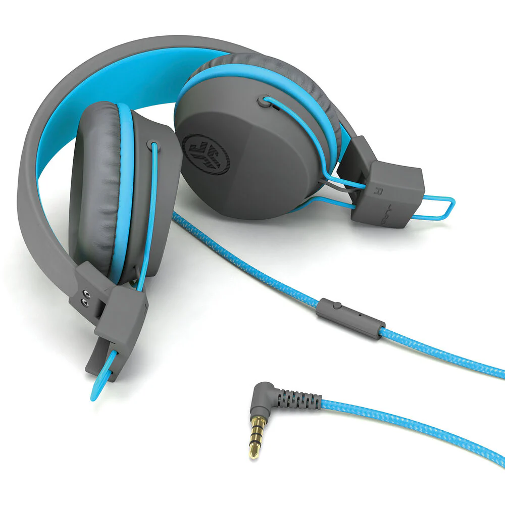 JLab JBuddies Studio On-Ear Kids Headphones (Gray and Blue) - Image 4