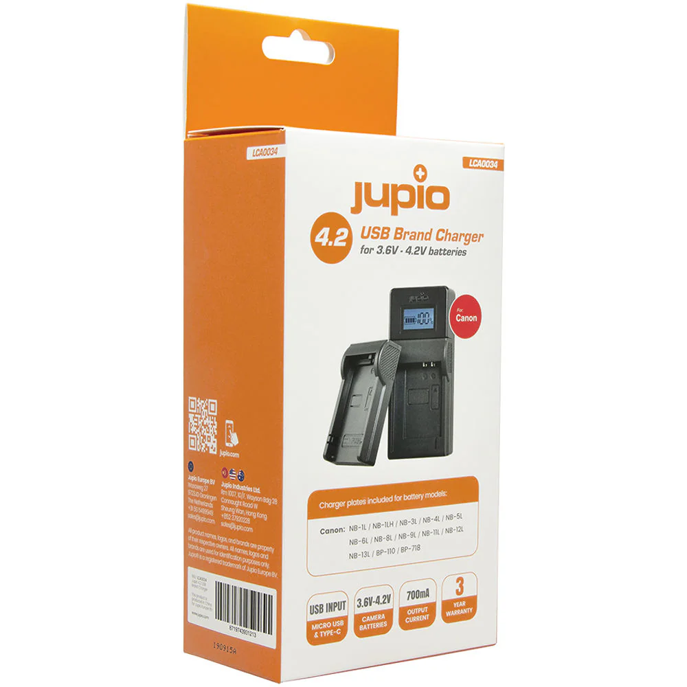 Jupio USB Charger Kit for Select Canon Batteries (3.6 to 4.2V) - Image 3