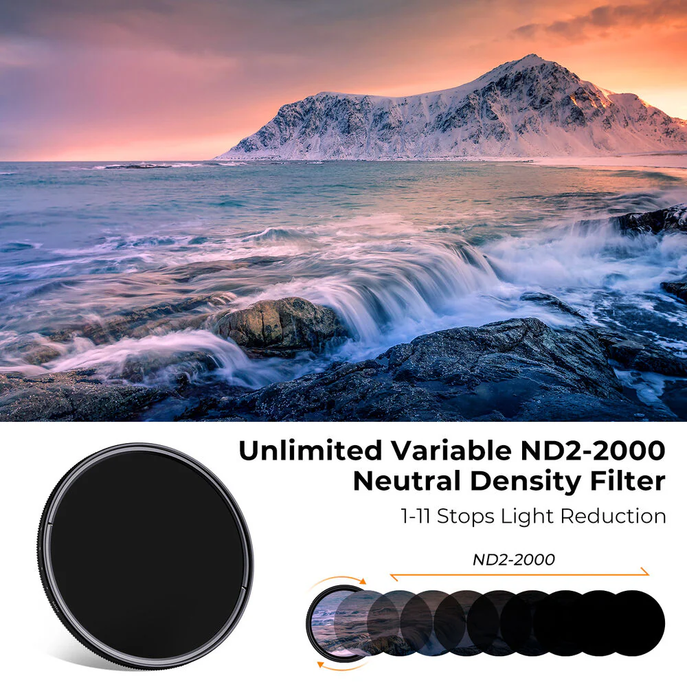 K&F Concept C-Series Variable ND Lens Filter (72mm, 1 to 11-Stop) - Image 2