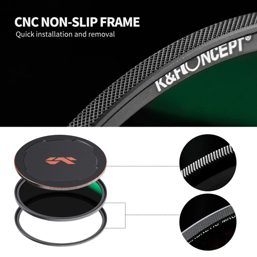 K&F Concept Nano-X Magnetic Filter with Adapter Ring & Lens Cap (58mm, 6-Stop) - Image 4