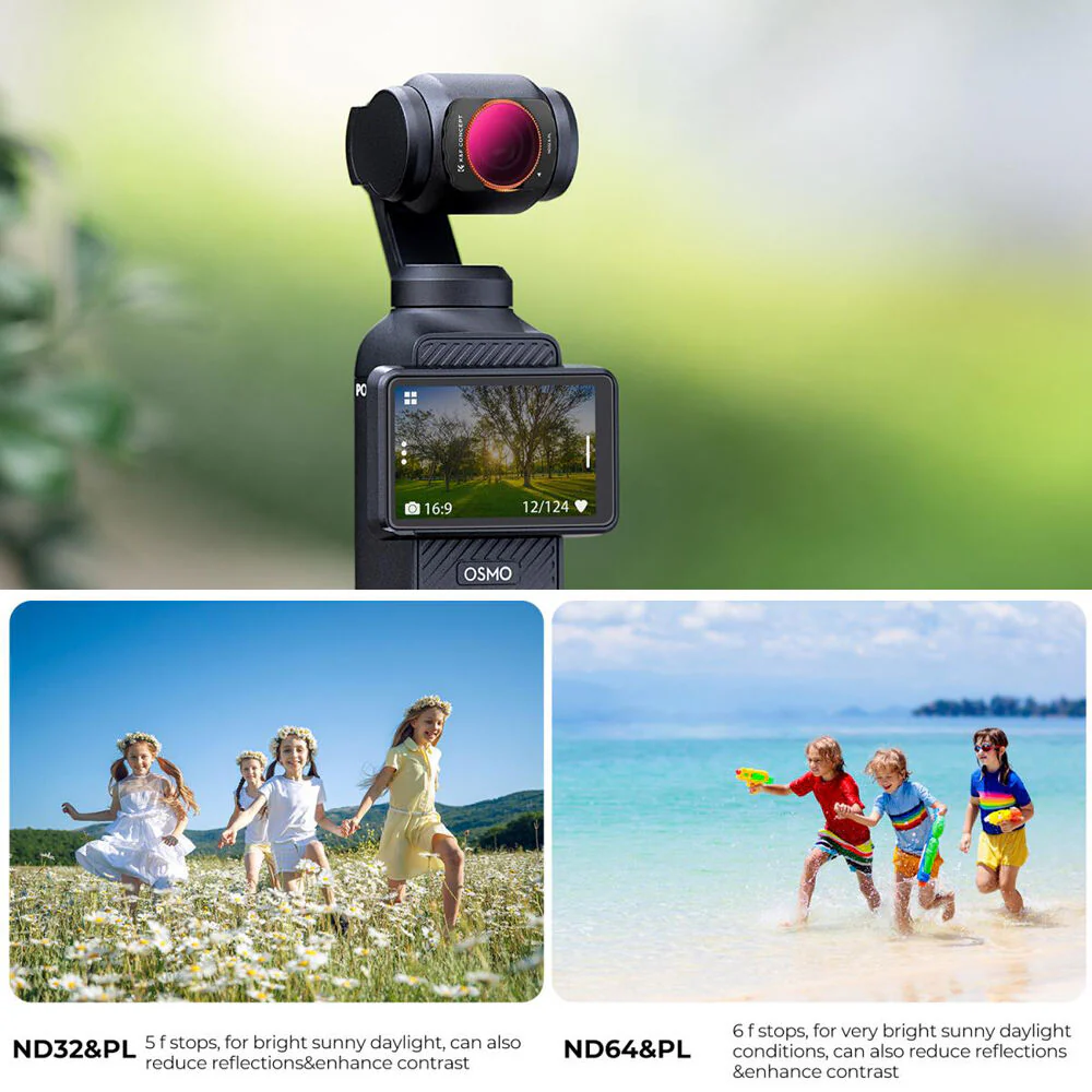 K&F Concept Nano-X Series ND/PL Filter Kit for DJI Osmo Pocket 3 (ND8/PL, ND16/PL, ND32/PL, ND64/PL) - Image 5