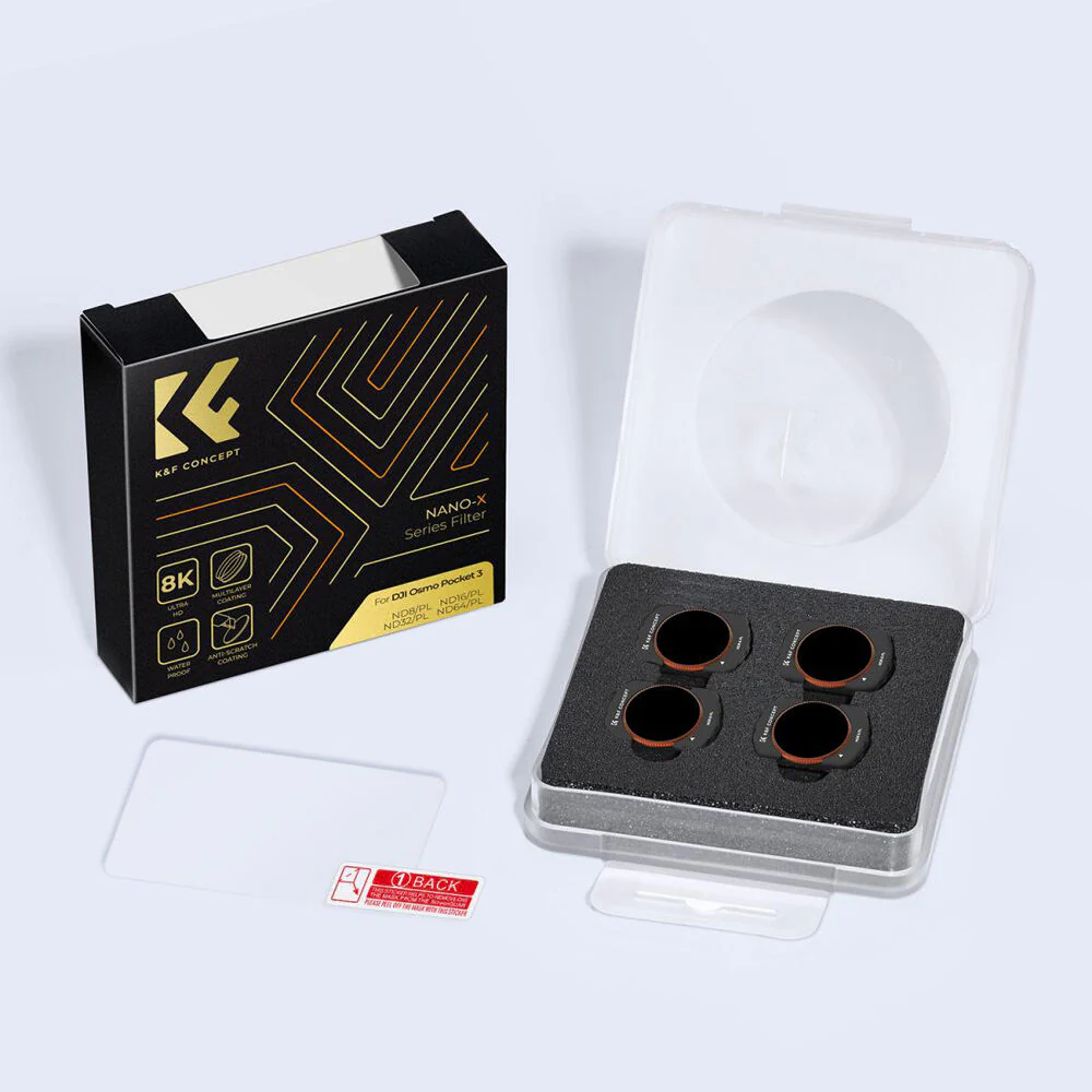 K&F Concept Nano-X Series ND/PL Filter Kit for DJI Osmo Pocket 3 (ND8/PL, ND16/PL, ND32/PL, ND64/PL) - Image 7
