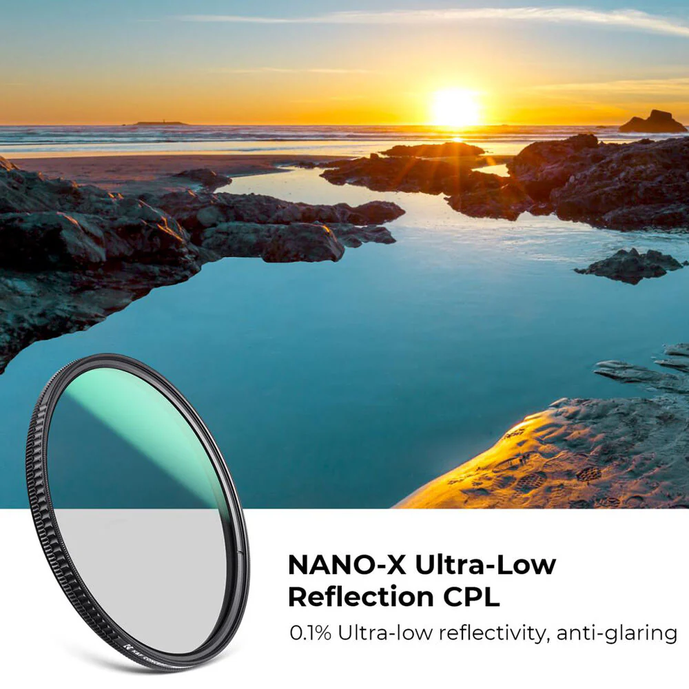K&F Concept Nano-X Series Ultra-Low Reflection CPL Filter (58mm) - Image 3
