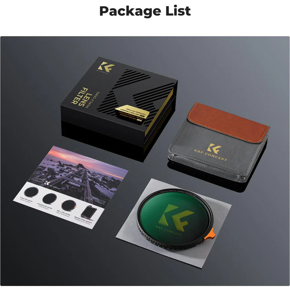 K&F Concept Nano-X Ultra-Low Reflection Variable ND Filter (49mm, 1 to 9-Stop) - Image 7