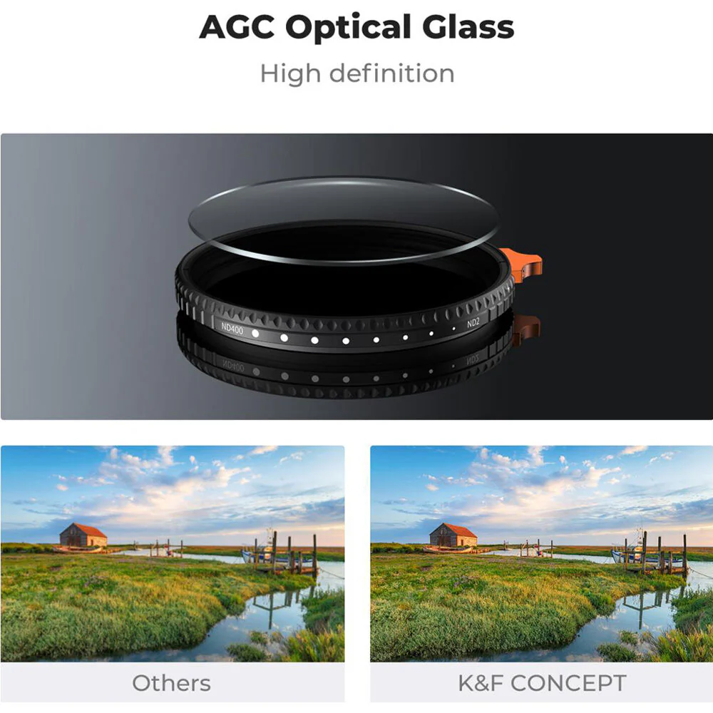 K&F Concept Nano-X Ultra-Low Reflection Variable ND Filter (55mm, 1 to 9-Stop) - Image 4