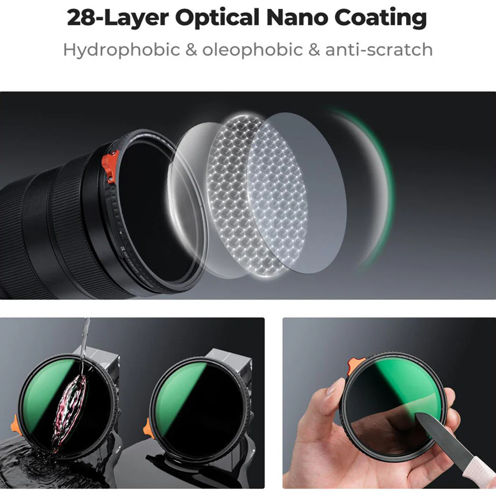 K&F Concept Nano-X Ultra-Low Reflection Variable ND Filter (72mm, 1 to 9-Stop) - Image 5