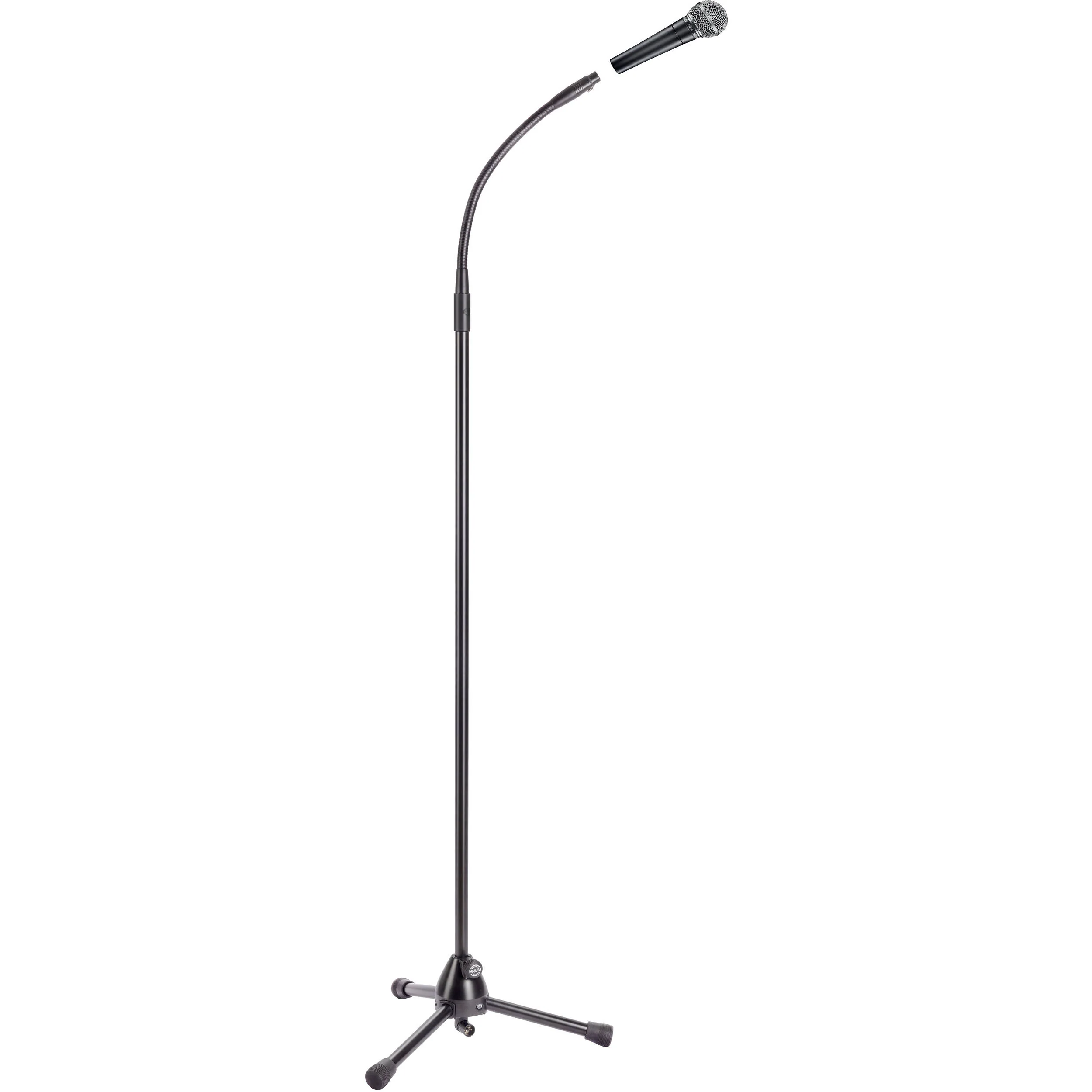 K&M 34-61" Microphone Stand with Gooseneck and Telescoping Boom (Black) - Image 4