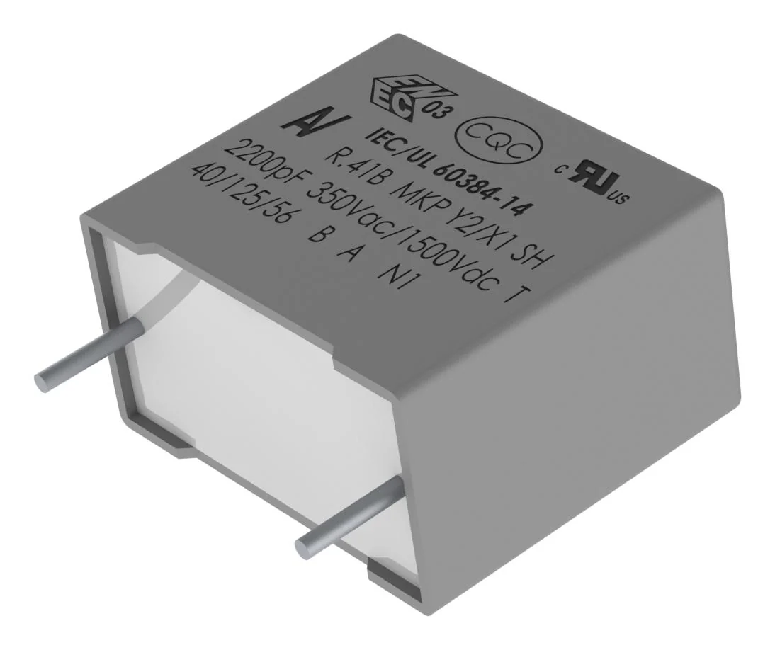 Kemet R41BW412050T0K Safety Capacitor Metallized PP Radial Box - 2 Pin 1.2 µF ± 10% X1 / Y2 Through Hole