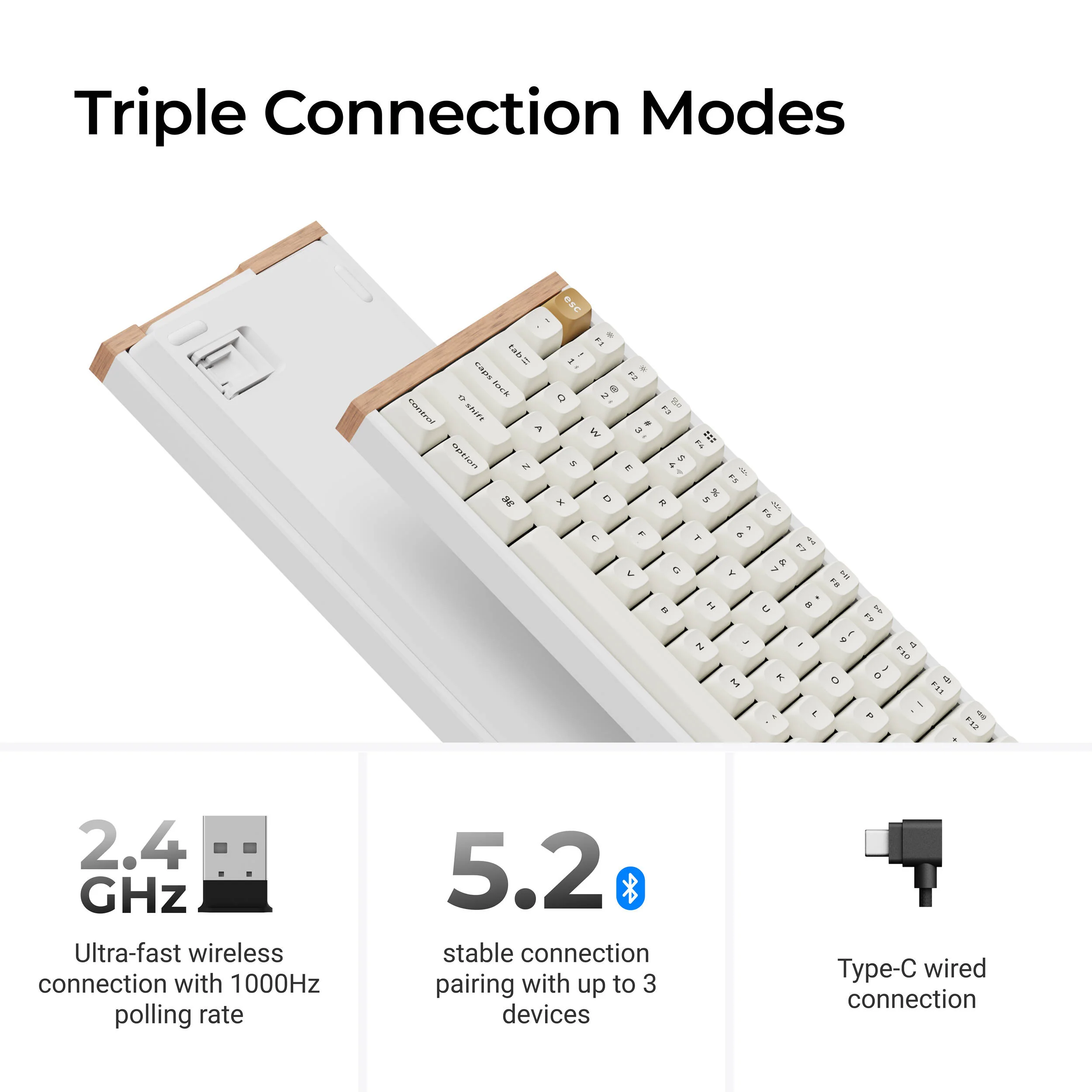 Keychron K2 HE Wireless Magnetic Switch Keyboard (Special Edition, White) - Image 3