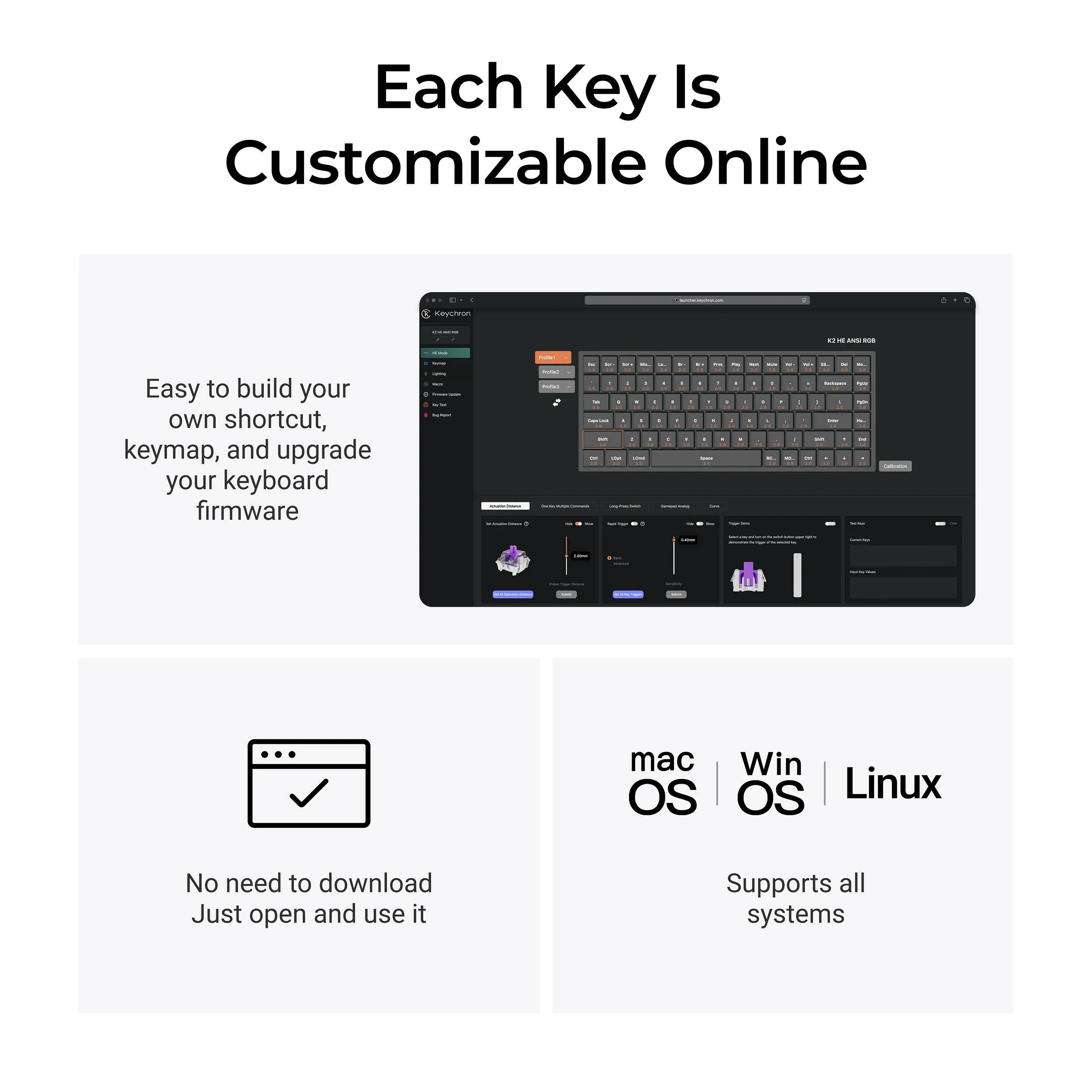 Keychron K2 HE Wireless Magnetic Switch Keyboard (Special Edition, White) - Image 7