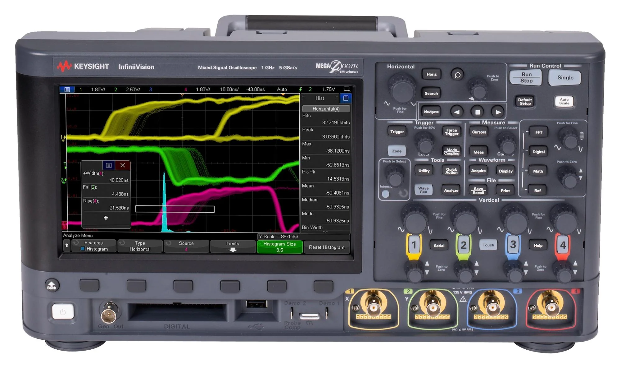 Keysight Technologies MSOX3024G Digital Oscilloscope Infiniivision 3000G X 4+16 Channel 200 MHz 5 Gsps 4 Mpts 1.75 ns - Image 5