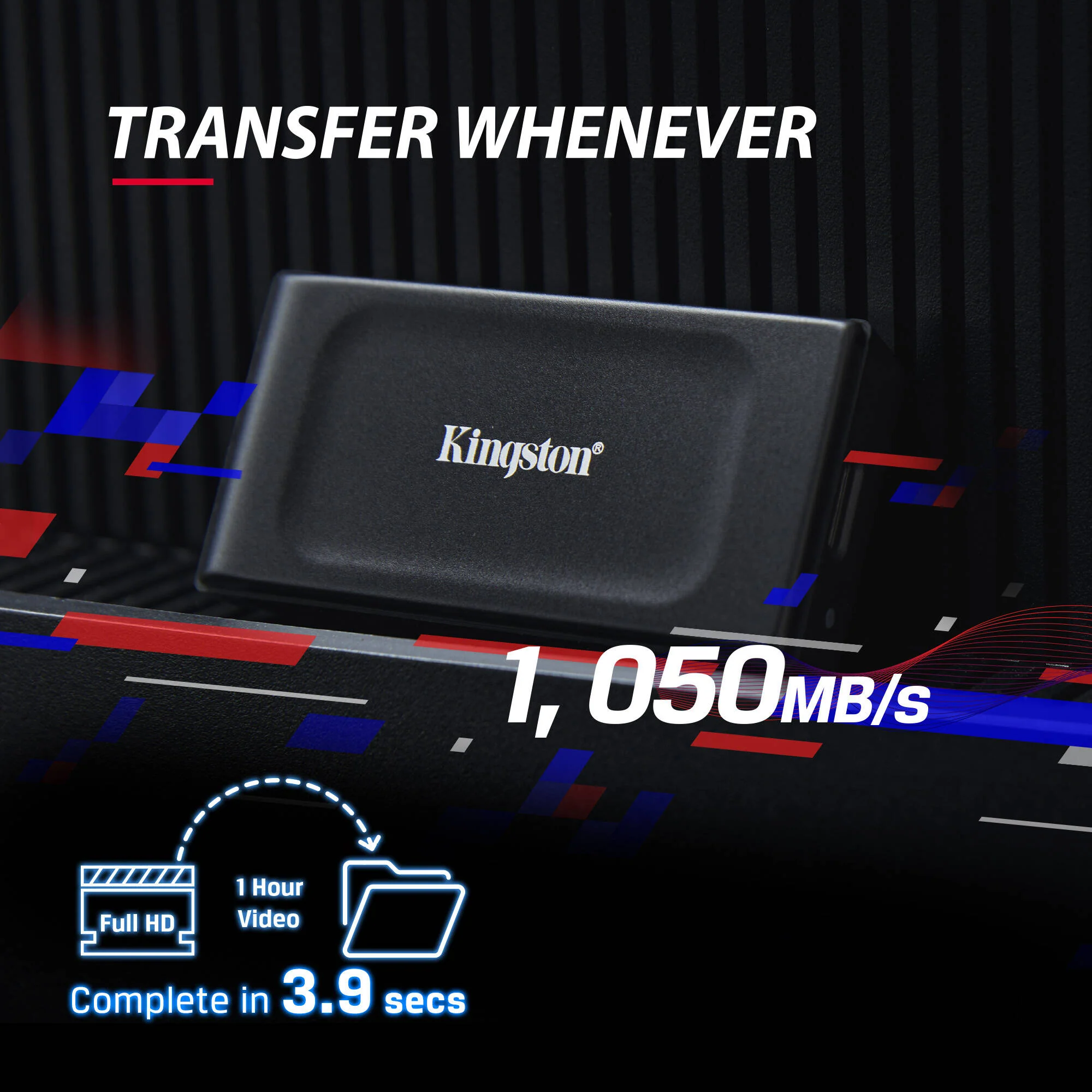 Kingston 2TB XS1000R USB-C 3.2 Gen 2 External SSD (Red) - Image 6